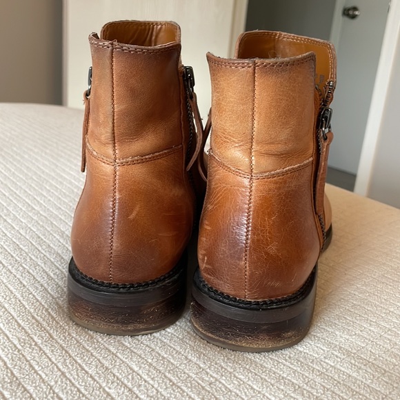 Franco Sarto Halford Bootie Brown Boot Leather Zip - Picture 3 of 5